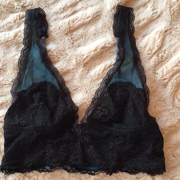 Free People Other - NWOT Free People Lacey black and blue bralette